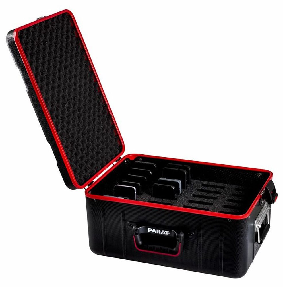 Valise Active Mobile ouverte avec rangement pour smartphones