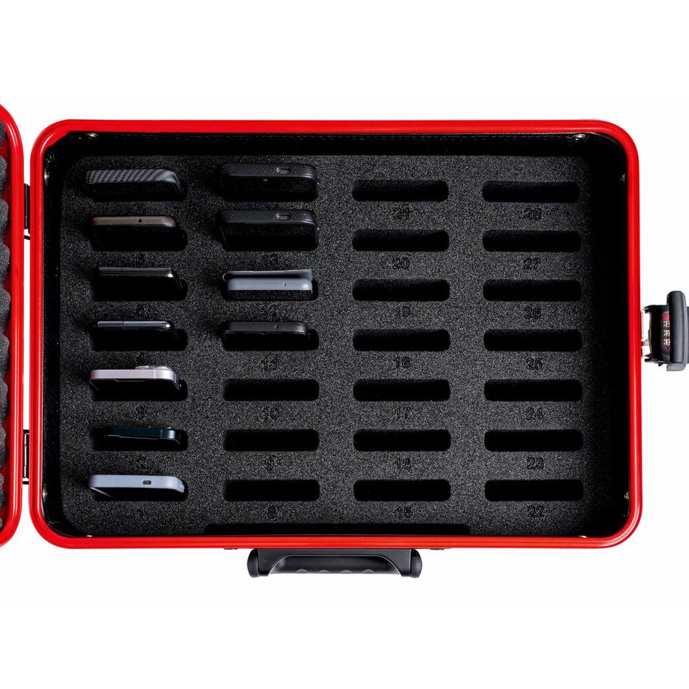 Compartiments de rangement pour smartphones dans la valise Active Mobile